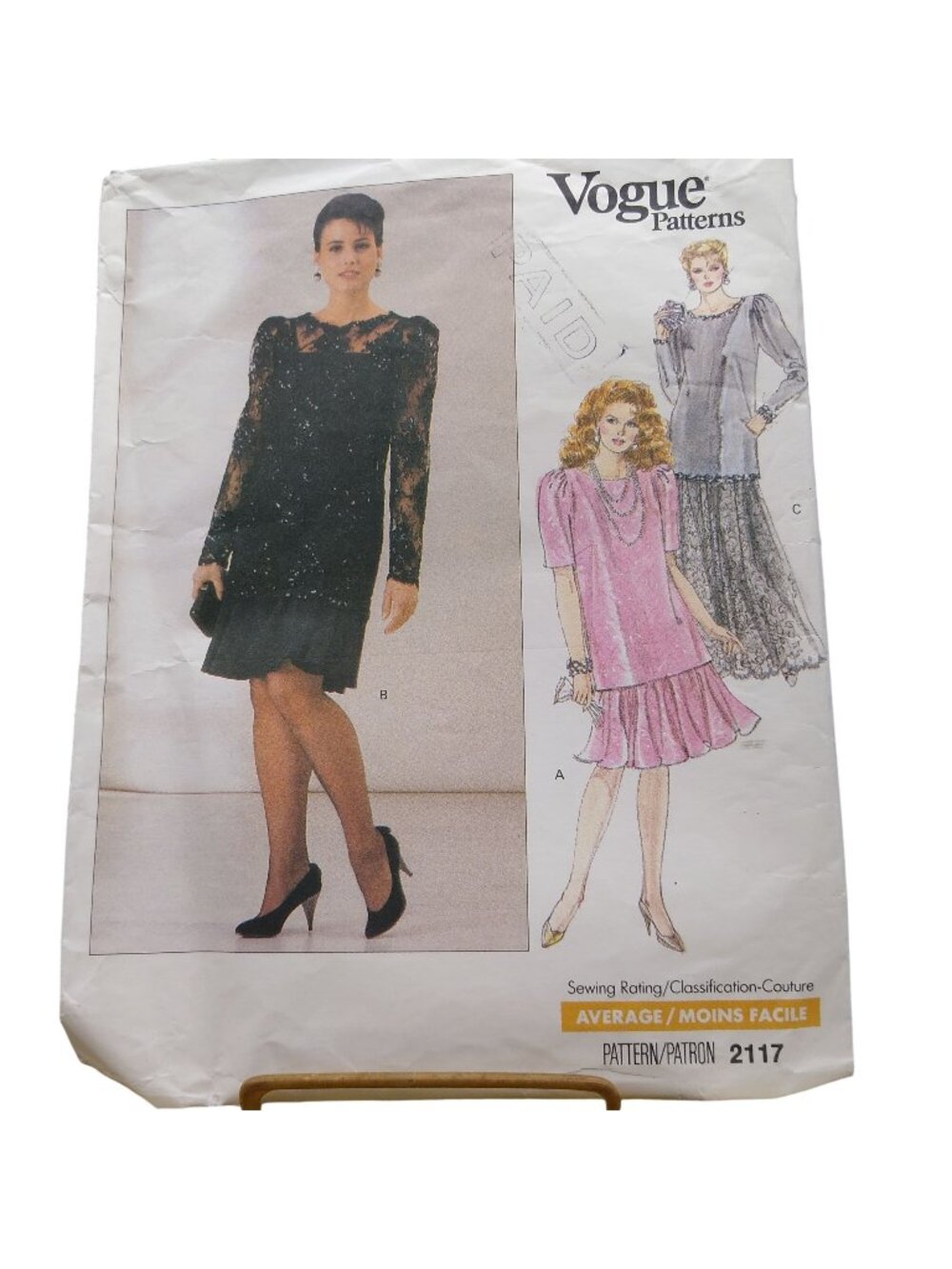 Vintage Sewing PATTERN Vogue Patterns 2117, Women 1988 Tunic and Dress, Plus Siz
